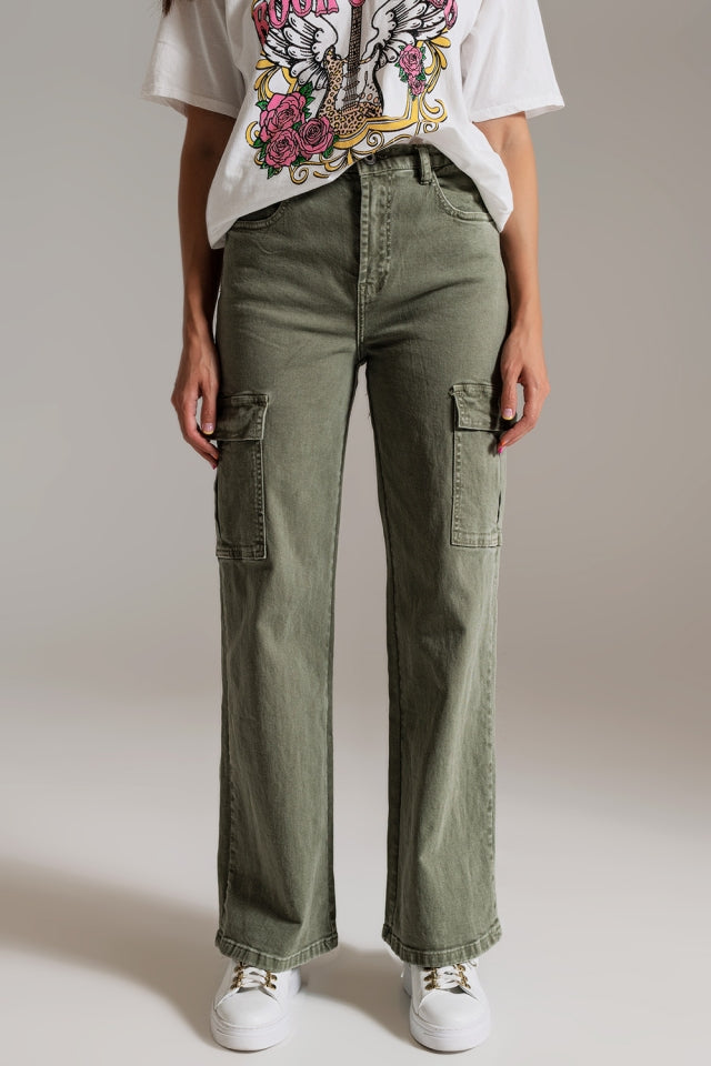 Olive Cargo Denim
