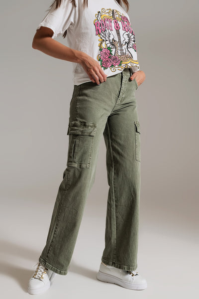 Olive Cargo Denim