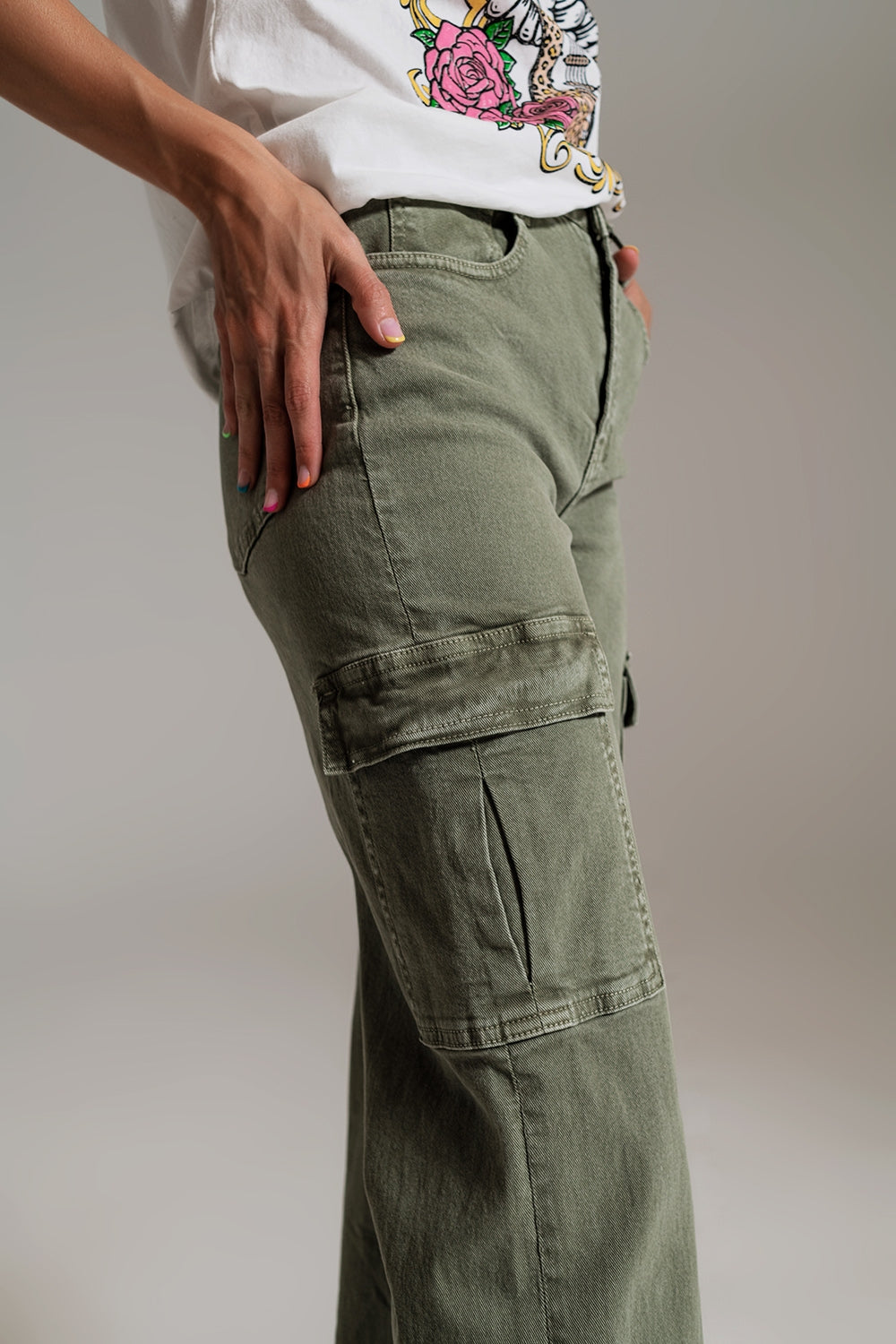 Olive Cargo Denim