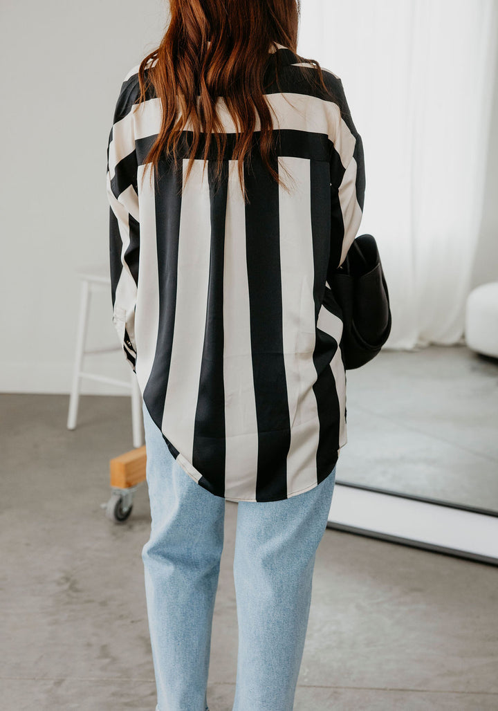 Be Bold Stripe Satin Shirt