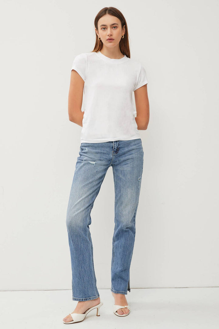 Essential Ribbed White Tee