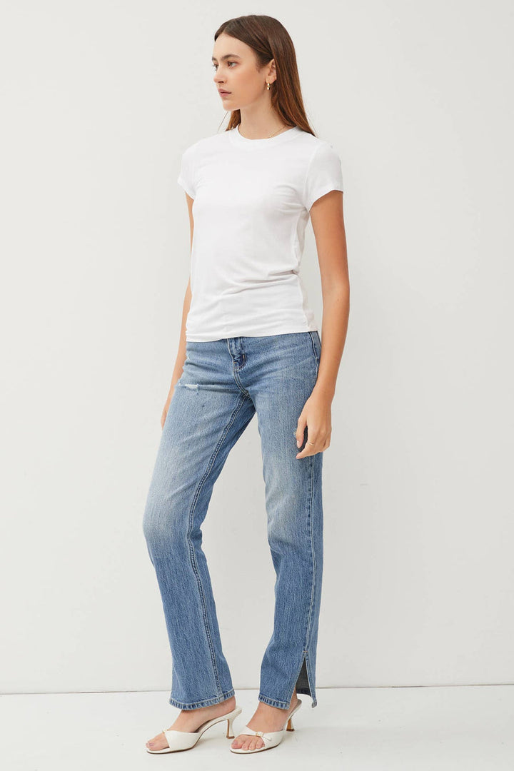 Essential Ribbed White Tee