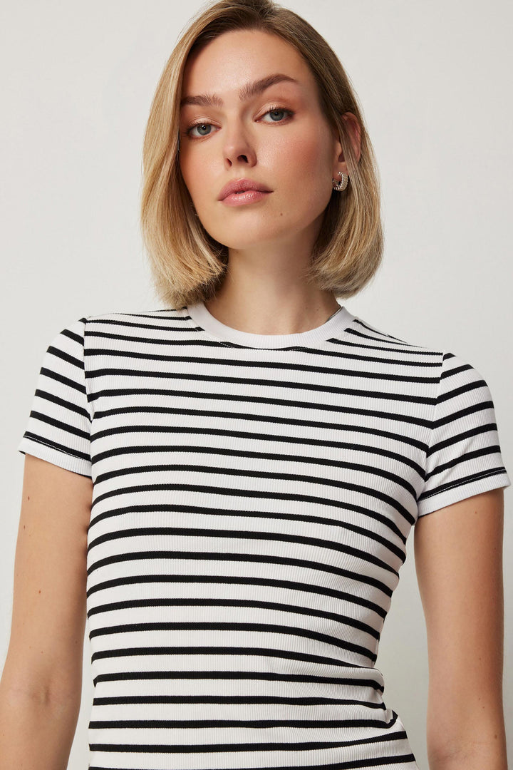 Short Sleeve Stripe Baby Tee