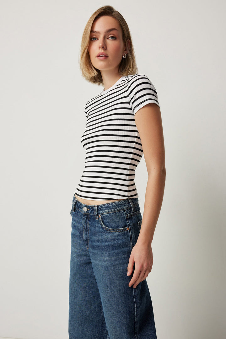 Short Sleeve Stripe Baby Tee