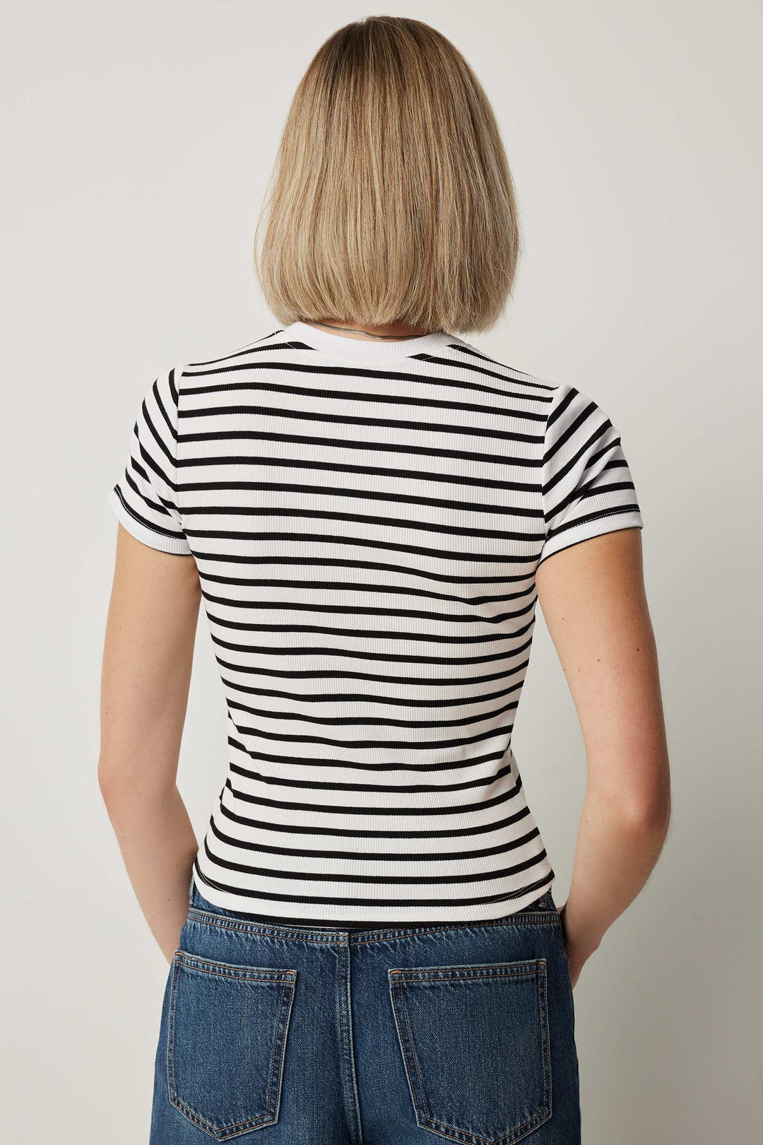 Short Sleeve Stripe Baby Tee