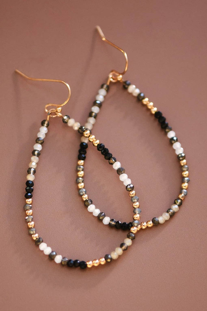 Beaded Teardrop Crystal Earrings