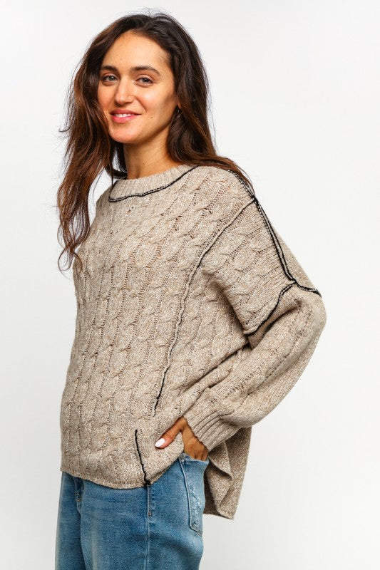 Vintage Vibes Cable Knit Sweater