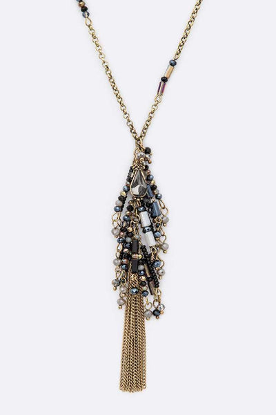 Adele Tassel Beaded Necklace