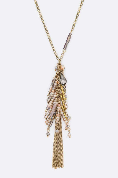 Adele Tassel Beaded Necklace