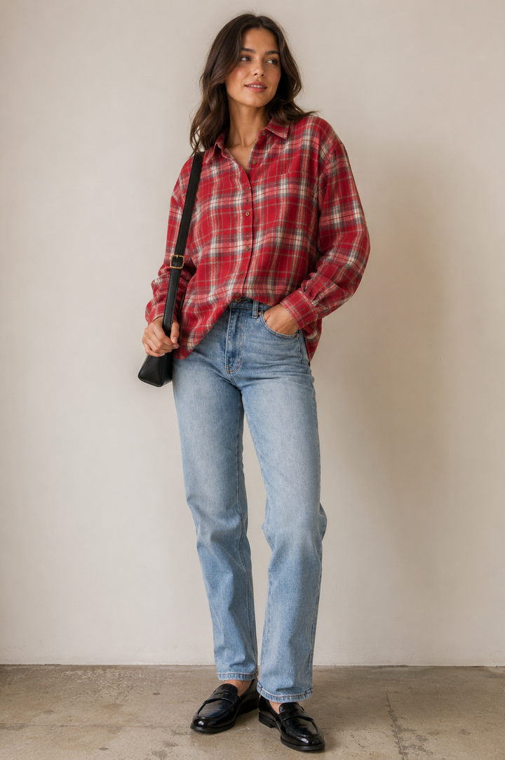 Scarlet + Gray Flannel Shirt