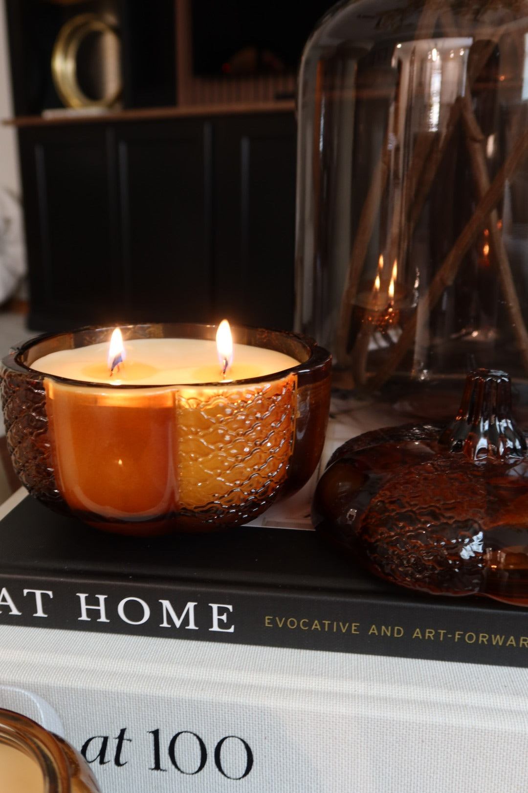 Glass Pumpkin Jar Candle