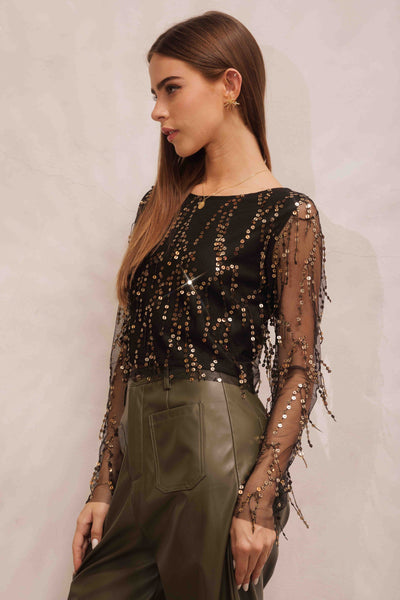 All That Glitters Sequin Top
