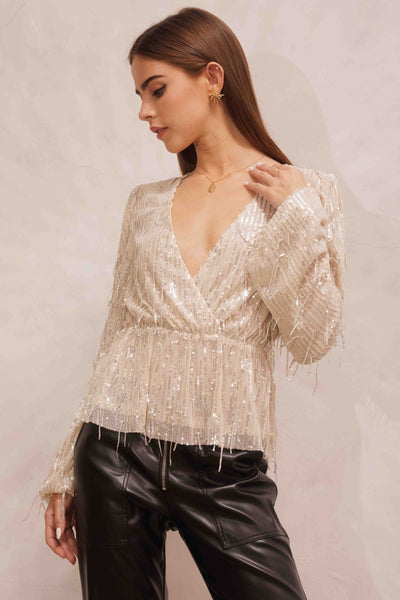 Time To Toast Sequin Top