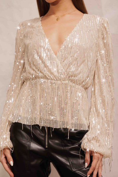 Time To Toast Sequin Top