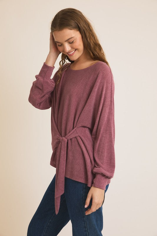 Nadia Tie Front Sweater Top