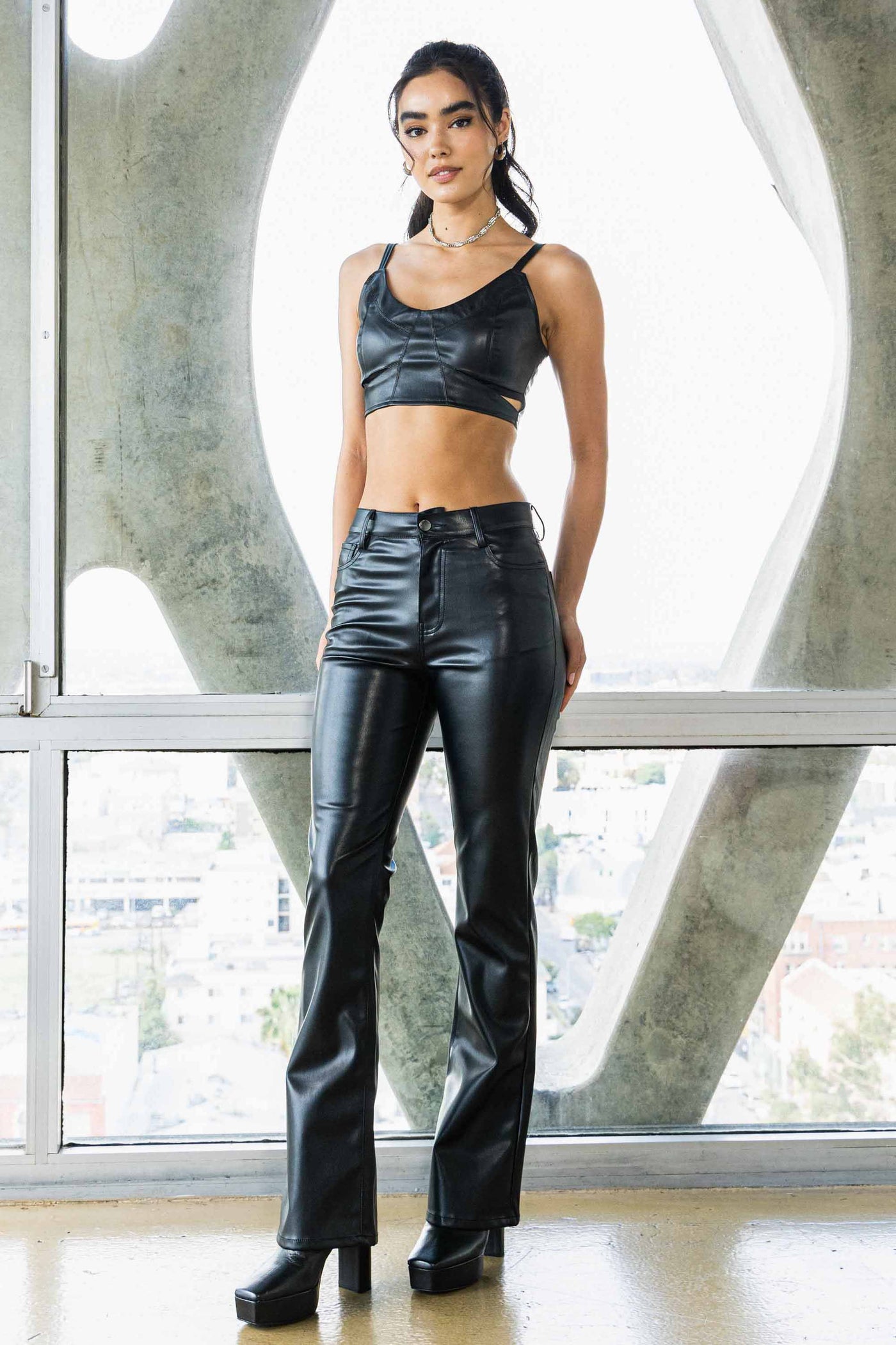 Uptown Faux Leather Pants