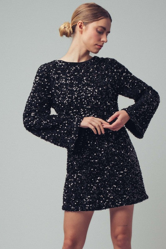 Evangeline Sequin Mini Dress