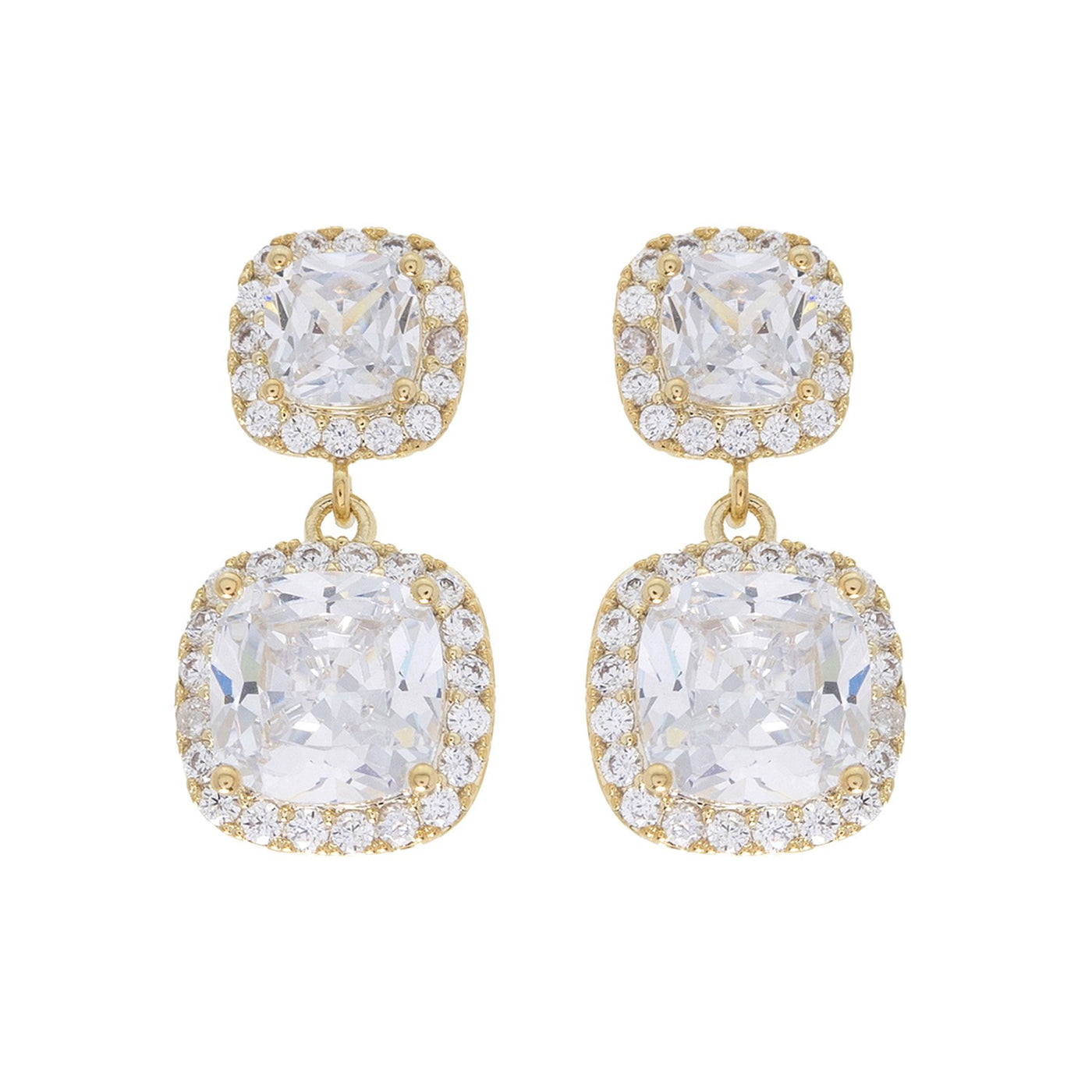 Double Halo CZ Earrings