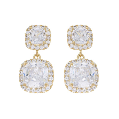 Double Halo CZ Earrings