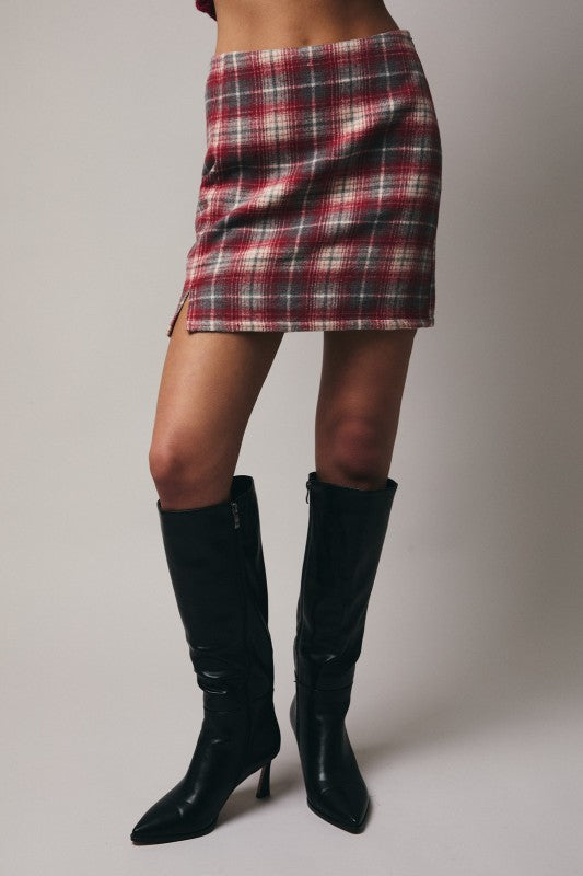 Holiday Plaid Mini Skirt