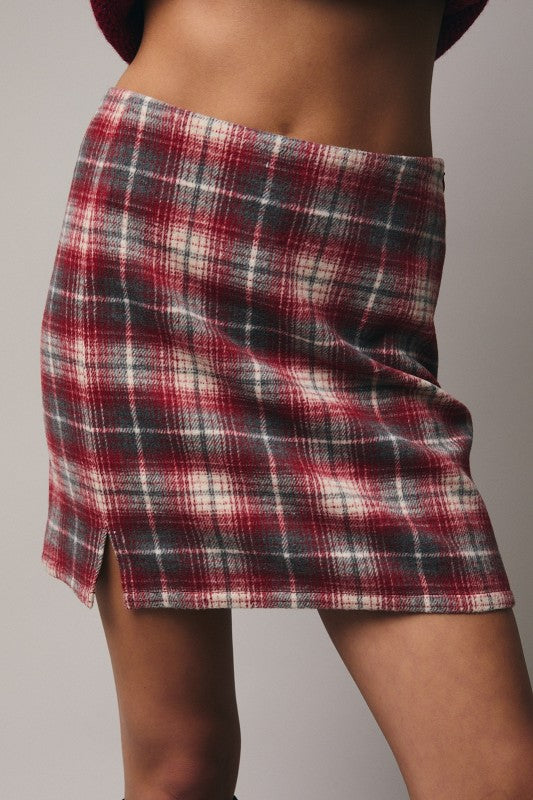 Holiday Plaid Mini Skirt