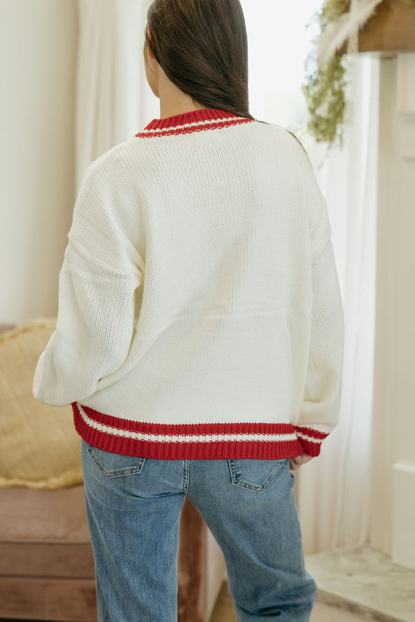 Holiday Gingham Tree W/Bow Sweater