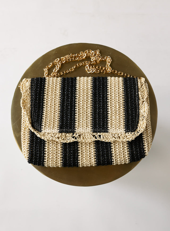 Winnie Woven Stripe Clutch