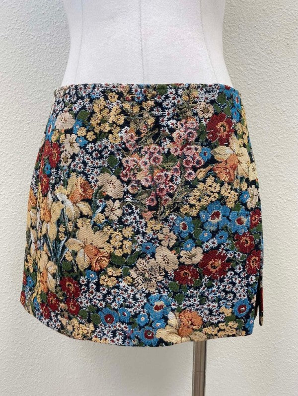 Autumn Heirloom Floral Jacquard Skort