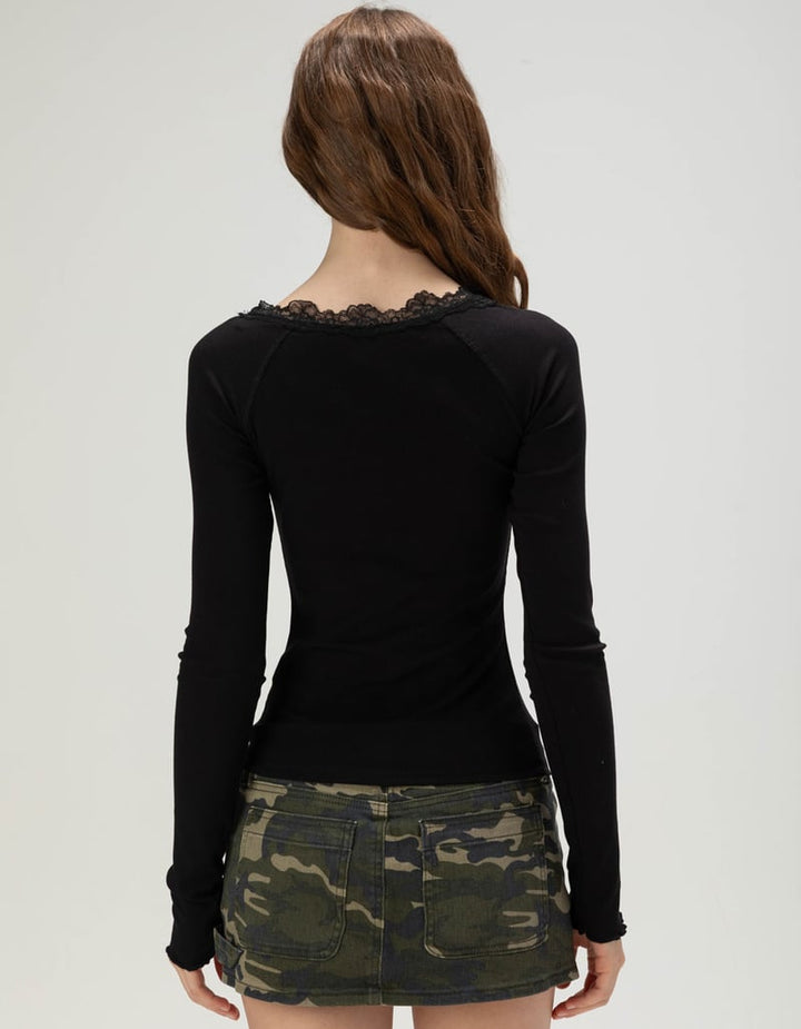 Lace Henley Top