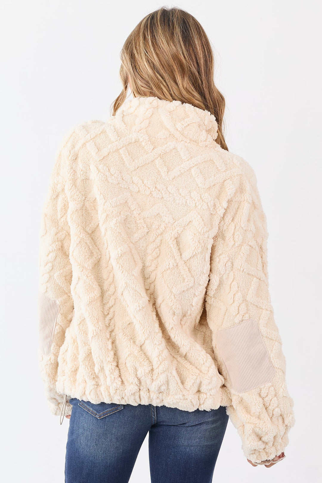 Teddy Cable Knit Fleece Jacket