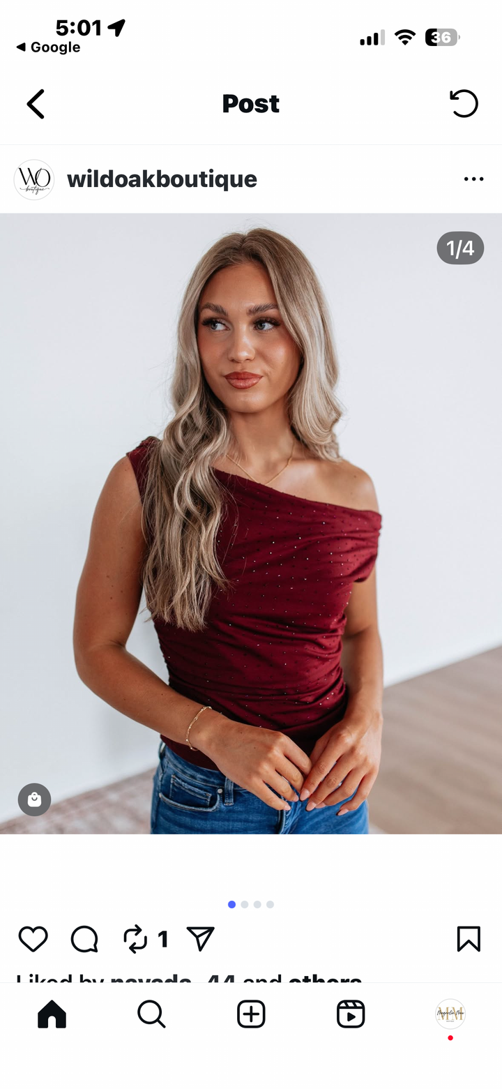 Elara Sparkle Off-The-Shoulder Top