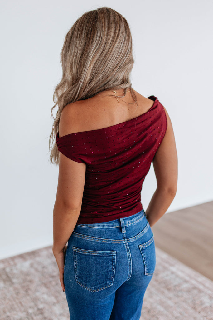 Elara Sparkle Off-The-Shoulder Top