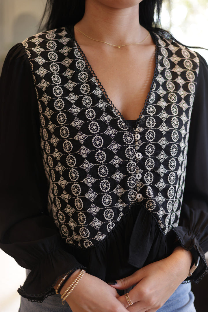 Kennedy Embroidered Top
