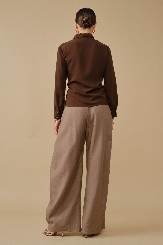 Keep It Classy Tie Waist Blouse