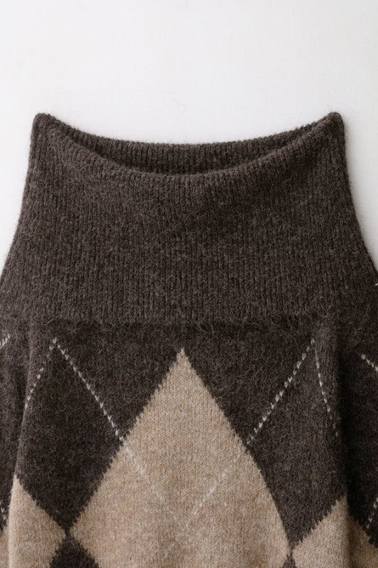 Zara Argyle Off-Shoulder Sweater