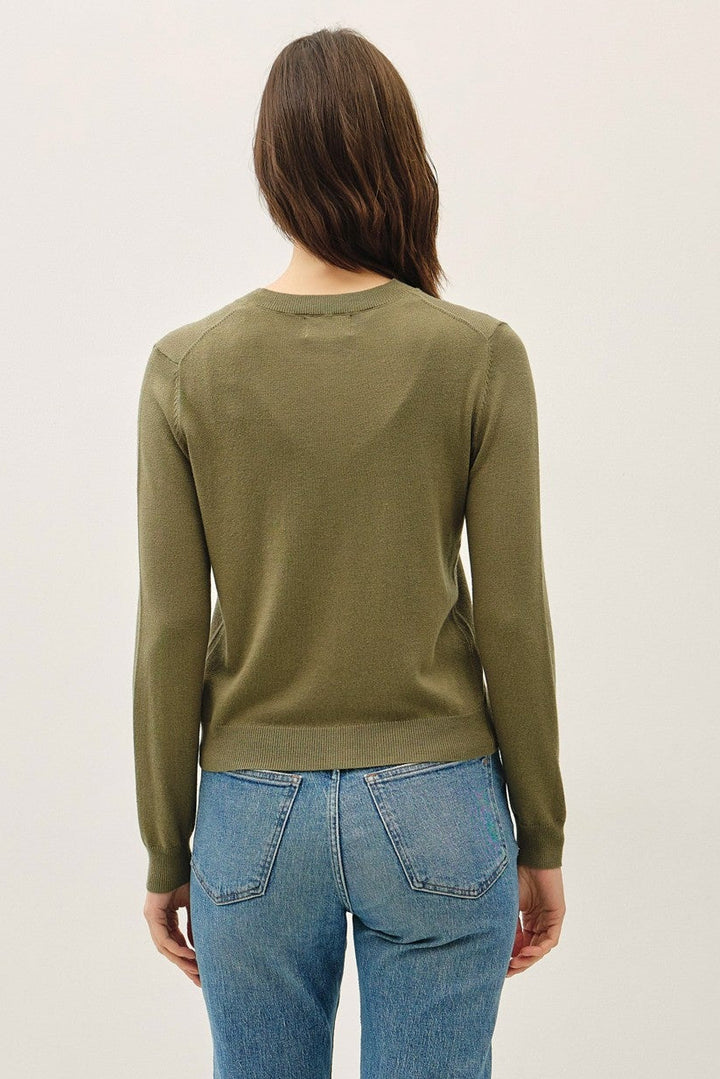Classic Cashmere Blend Cardigan - Fern