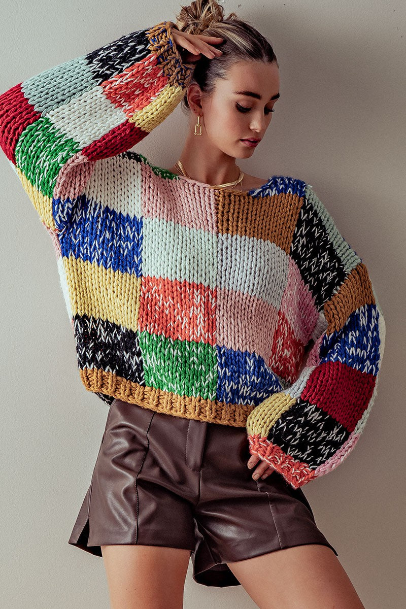 Talulah Patchwork Crochet Sweater