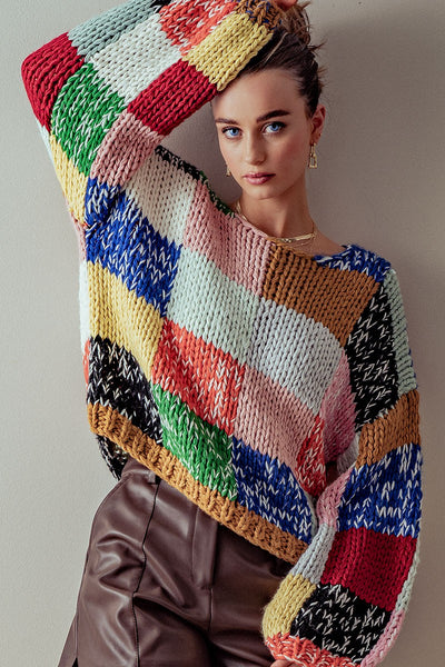 Talulah Patchwork Crochet Sweater