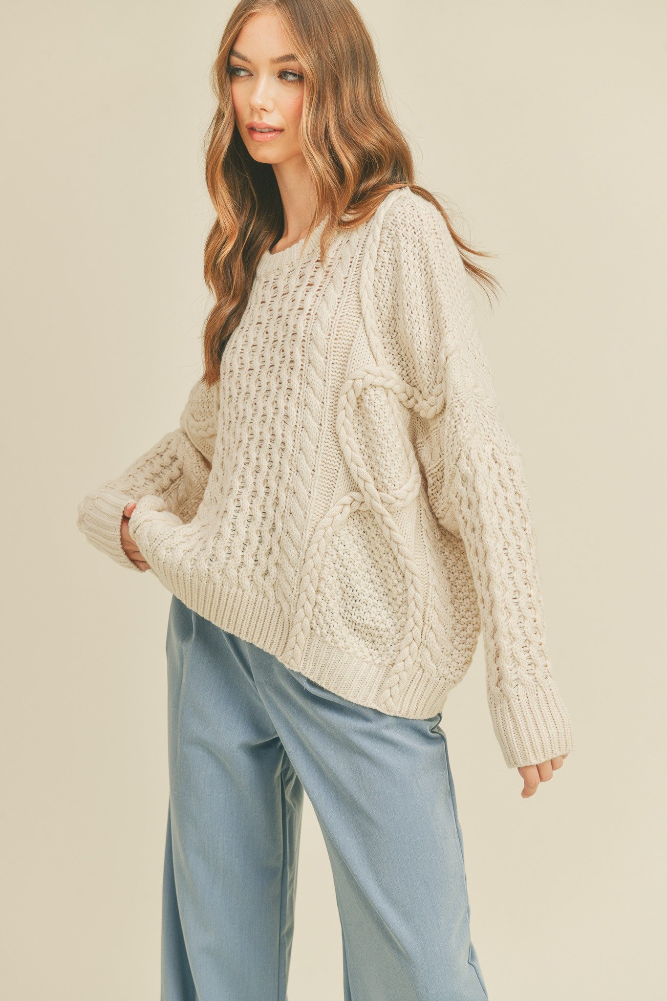 Quinn Cable Knit Sweater final sale