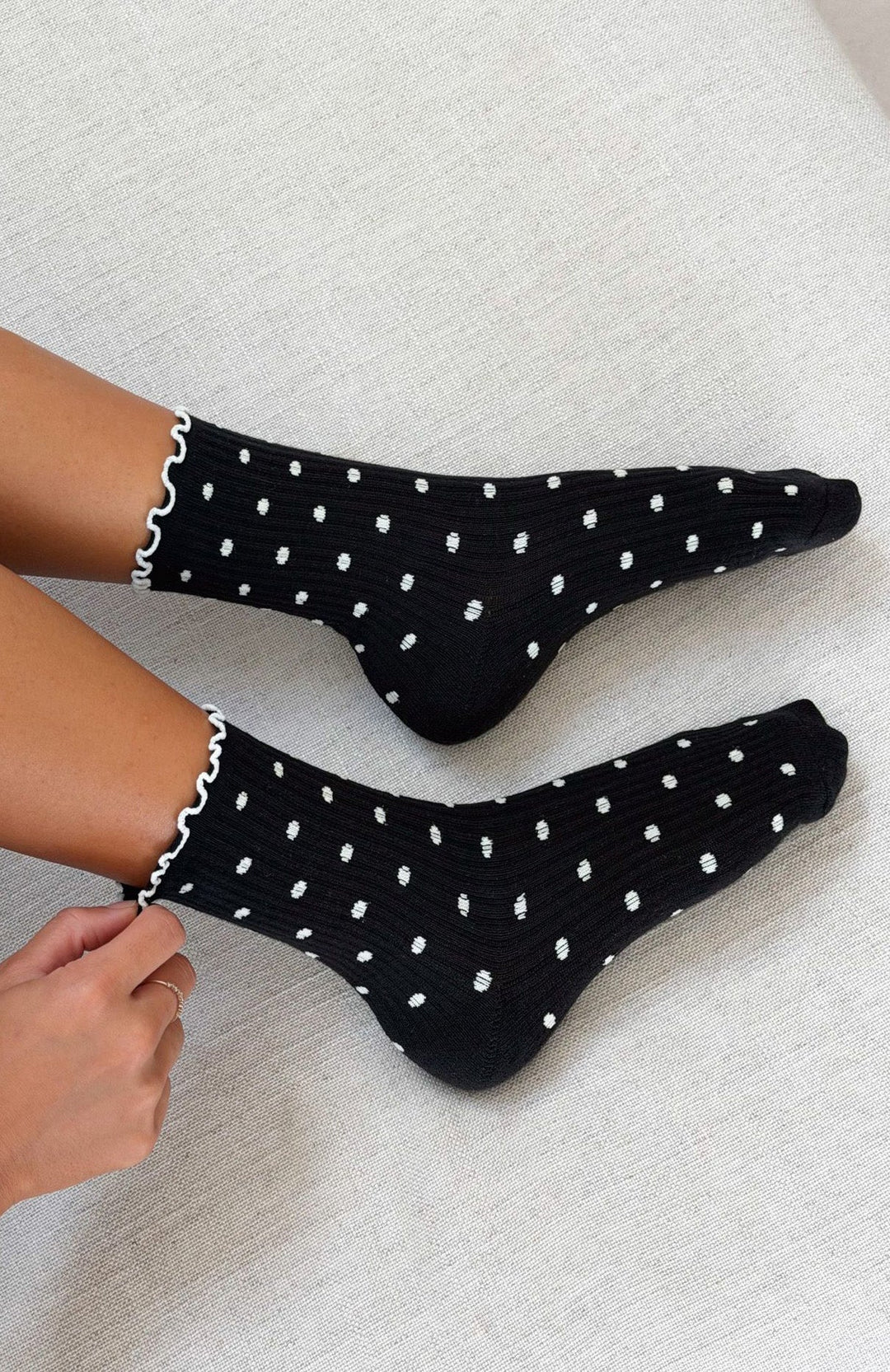 Polka Dot Ruffle Socks