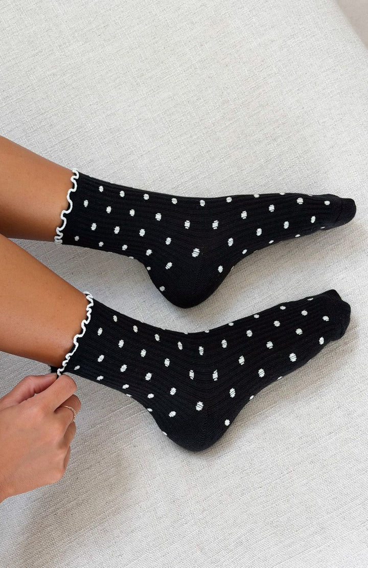 Polka Dot Ruffle Socks