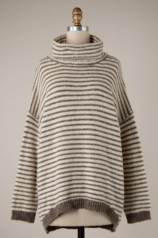 Aspen Stripe Turtleneck Sweater