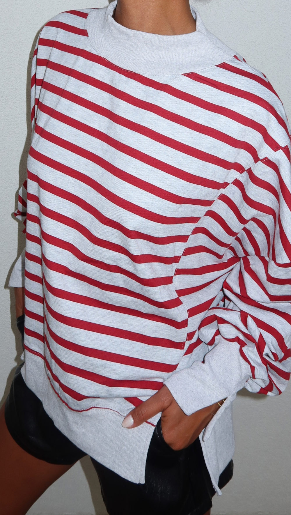 Rudy Stripe Mock Neck Pullover {Preorder}