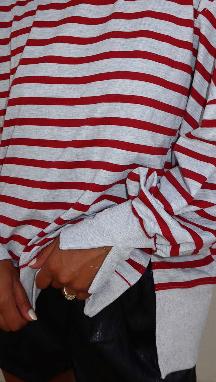 Rudy Stripe Mock Neck Pullover {Preorder}