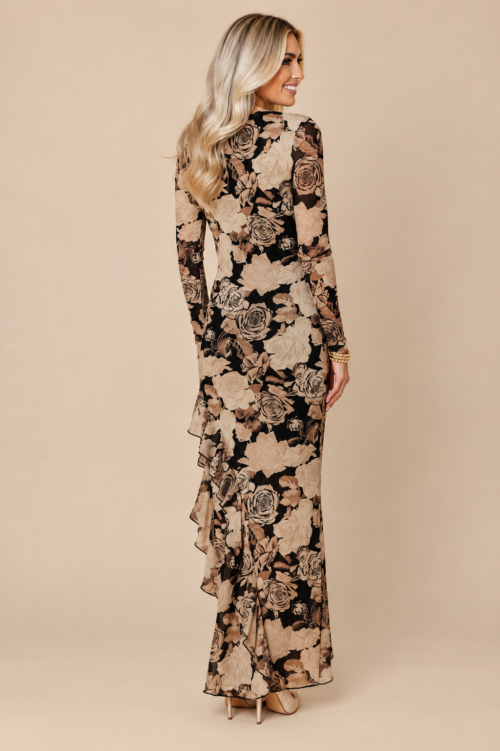 Timeless Romance Floral Mesh Maxi Dress {Preorder}