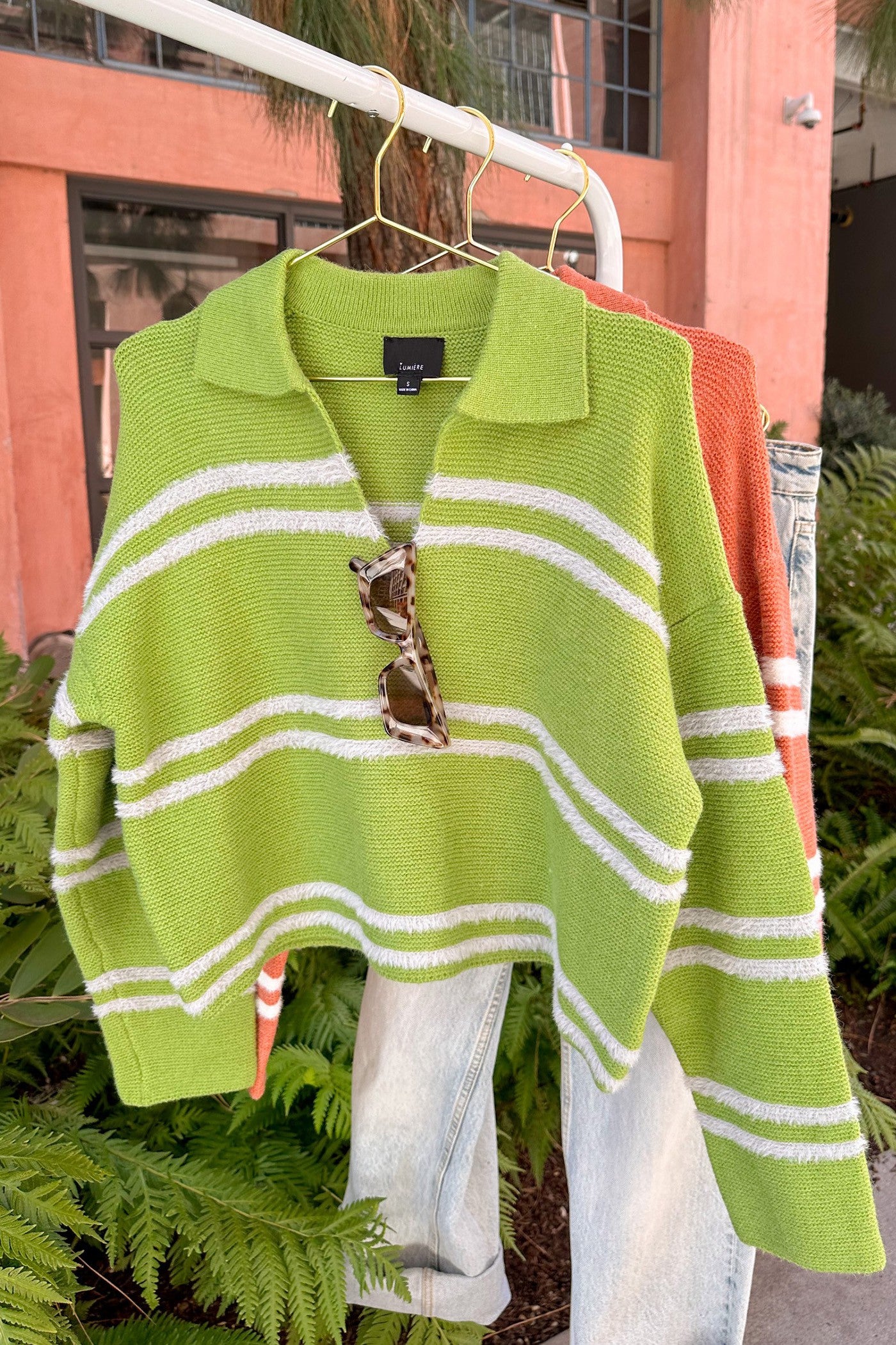 Reed Stripe Collar Sweater