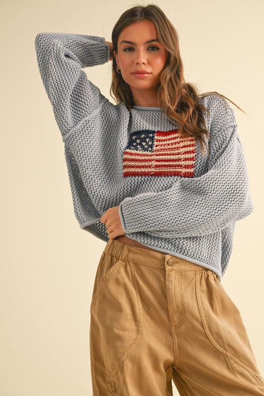USA Flag Knit Sweater {Preorder}