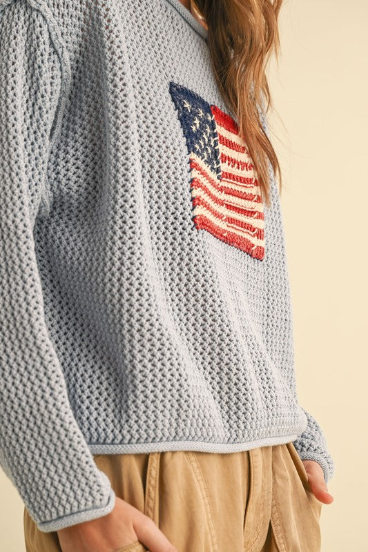 USA Flag Knit Sweater {Preorder}