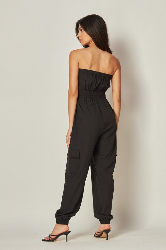 SoHo Strapless Utility Jumpsuit