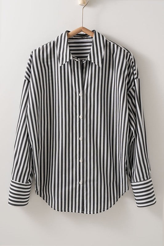 All The Stripes Button Down Top